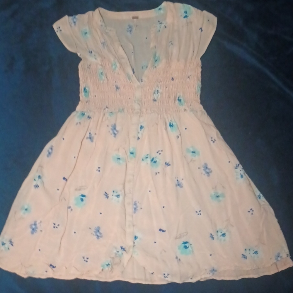 FP Movement by Free People Floral Dress in Cream and Blue